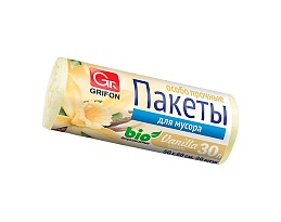 Мешки для мусора 30 л, ароматизированные, Ваниль, бежевые, в рулоне 20 шт., ПНД, 9 мкм, 560х530 мм, GRIFON Aroma, 101-020 V в Коврове