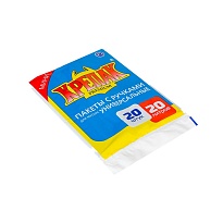 Мешки для мусора 20 л, с ручками, черные, в пачке 20 шт., ПНД, 10 мкм, 550х440 мм, Крепак, 4607075710085 в Коврове