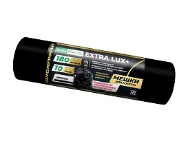 Мешки для мусора 180 л, черные, в рулоне 10 шт., ПВД, 60 мкм, 1100х930 мм, EXTRA LUX+, 1801098 в Коврове Мешки для мусора 180 л, черные, в рулоне 10 шт., ПВД, 60 мкм, 1100х930 мм, EXTRA LUX+, 1801098 в Коврове