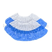 Бахилы бело-синие 1000 шт (500 пар), 48 мкм, двойная подошва, с одной резинкой, Эконом+ в Коврове