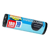 Мешки для мусора 180 л, с ушками, черные, в рулоне 10 шт., ПНД, 20 мкм, 1150х800 мм, Крепак, 4607075710498 в Коврове Мешки для мусора 180 л, с ушками, черные, в рулоне 10 шт., ПНД, 20 мкм, 1150х800 мм, Крепак, 4607075710498 в Коврове