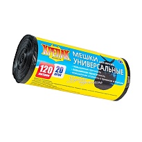 Мешки для мусора 120 л, черные, в рулоне 20 шт., ПНД, 15 мкм, 1100х700 мм, Крепак, 4607075710207 в Коврове Мешки для мусора 120 л, черные, в рулоне 20 шт., ПНД, 15 мкм, 1100х700 мм, Крепак, 4607075710207 в Коврове