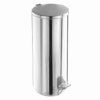 Ведро для мусора с педалью, усиленное, Титан, 30 л, кольцо под мешок, нержавеющая сталь, хром в Коврове