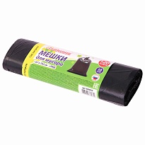 Мешки для мусора 120 л, черные, в рулоне 10 шт., ПНД, 11 мкм, 1020х670 мм, Любаша, 608093 в Коврове