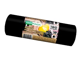 Мешки для мусора 180 л, ароматизированные, черные, в рулоне 10 шт., ПВД, 70 мкм, 1100х930 мм, СТРОЙКА, S18010110 в Коврове