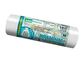 Мешки для мусора 180 л, ароматизированные, белые, в рулоне 10 шт., ПВД, 35 мкм, 1100х930 мм, PREMIUM+, 180105302 в Коврове