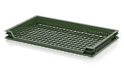 Пластиковый ящик (лоток) для хлеба, овощей и фруктов трехбортный зеленый