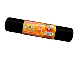Мешки для мусора 180 л, ароматизированные, черные, в рулоне 10 шт., ПВД, 80 мкм, 1100х930 мм, EXPORT, exp18010142 в Коврове
