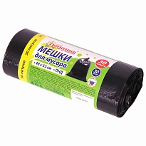 Мешки для мусора 30 л, черные, в рулоне 30 шт., ПНД, 7 мкм, 550х480 мм, Любаша, 608089 в Коврове Мешки для мусора 30 л, черные, в рулоне 30 шт., ПНД, 7 мкм, 550х480 мм, Любаша, 608089 в Коврове