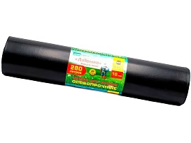Мешки для мусора 280 л, ароматизированные, черные, в рулоне 10 шт., ПВД 110 мкм, 1400х930 мм, Добрыня, Dob28010black в Коврове