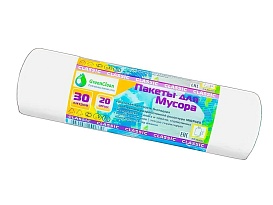Мешки для мусора 30 л, белые, в рулоне 20 шт., ПНД, 7 мкм, 600х500 мм, MIRPACK Classik, 302042 в Коврове Мешки для мусора 30 л, белые, в рулоне 20 шт., ПНД, 7 мкм, 600х500 мм, MIRPACK Classik, 302042 в Коврове