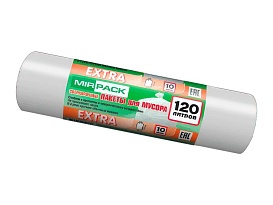 Мешки для мусора 120 л, белые, в рулоне 10 шт., ПНД, 14 мкм, 1100х700 мм, EXTRA, ex1201803 в Коврове Мешки для мусора 120 л, белые, в рулоне 10 шт., ПНД, 14 мкм, 1100х700 мм, EXTRA, ex1201803 в Коврове