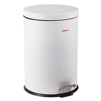 Ведро-контейнер для мусора (урна) с педалью LAIMA Classic, 12 л, белое, глянцевое, металл, со съемным внутренним ведром в Коврове