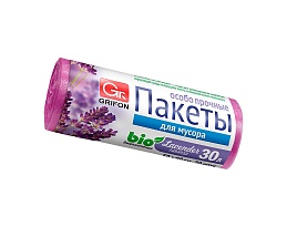 Мешки для мусора 30 л, ароматизированные, Лаванда, сиреневые, в рулоне 20 шт., ПНД, 9 мкм, 560х530 мм, GRIFON Aroma, 101-020 La в Коврове