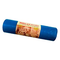 Мешки для мусора 100 л, с завязками, синие, в рулоне 10 шт., ПВД, 40 мкм, 840х670 мм, Концепция Быта Vitalux, 604933 в Коврове