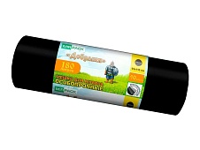 Мешки для мусора 180 л, ароматизированные, черные, в рулоне 10 шт., ПВД, 100 мкм, 1100х930 мм, Добрыня, Dob18010black